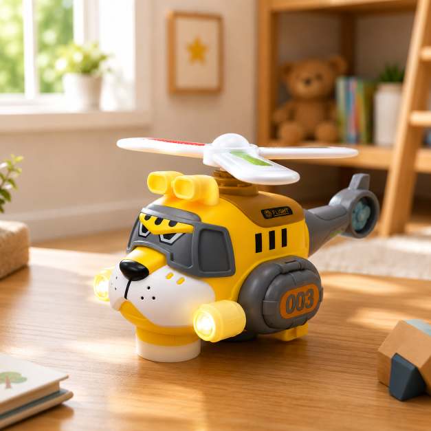 Electric Helicopter Children's Toy Lighting Music Propeller Stunt Rotation Fighter Model