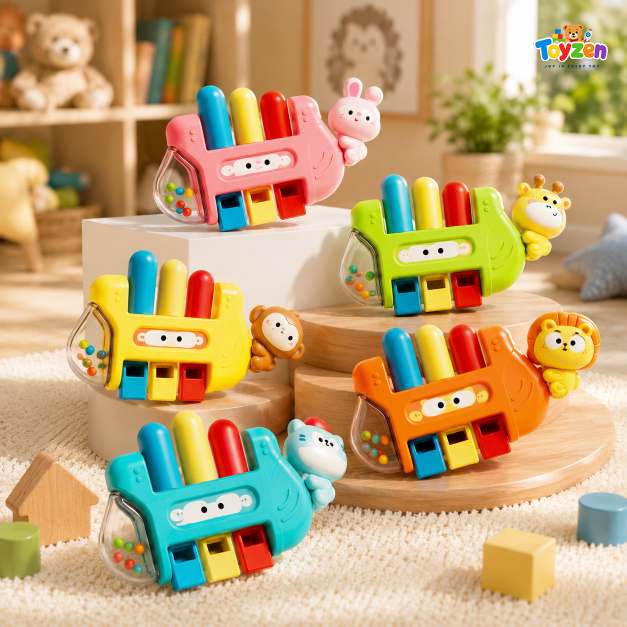 Early Educational Sensory Cartoon Finger Piano Music Toy Fun 3 Key Animal Piano Keyboard Instrument Toy