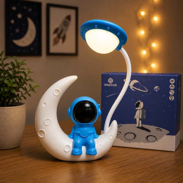 Astronaut Moon LED Night Light | Cute Kids Bedside Lamp | Room Decor