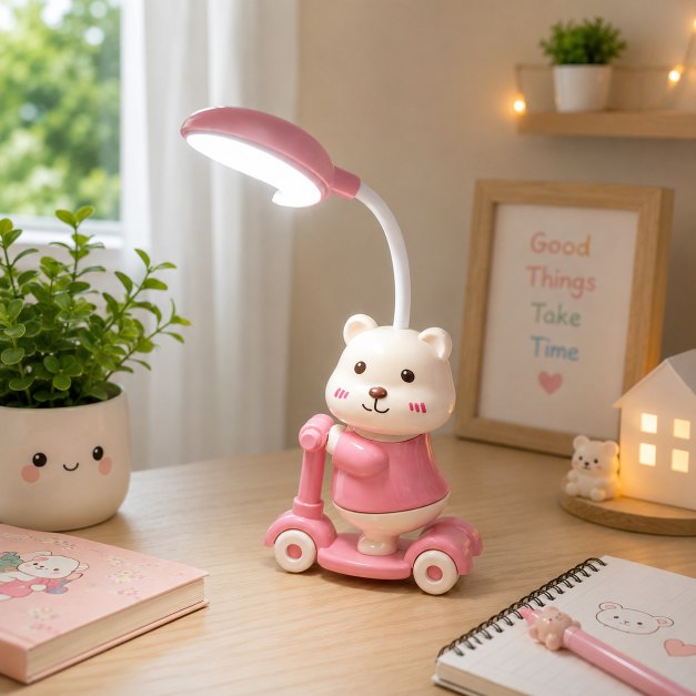 Cute Cartoon Rechargeable LED Desk Lamp | Portable Bedside & Study Light